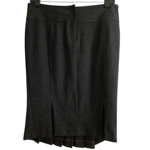 Arden B charcoal grey kick pleat back skirt size 2 polyester blend sexy